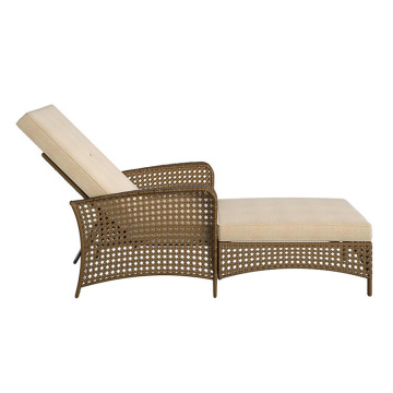 Mobiliário de jardim Rattan Sun Lounger Cadeira de praia ao ar livre